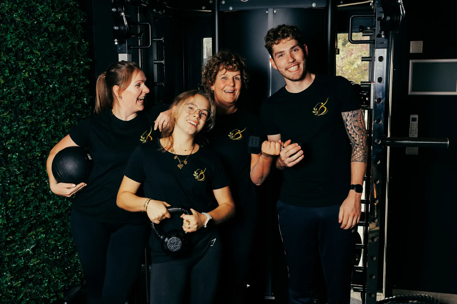 Het team van LevelFit Enschede: Marlies, Myke, Carla en Nick